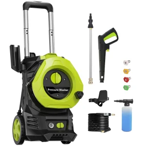 Electric Pressure Washer, 4200PSI Max 2.6 GPM Power Washer, With 25FT Hose, Aluminum Alloy Telescopic Rod, 4 Quick Connect Nozzl