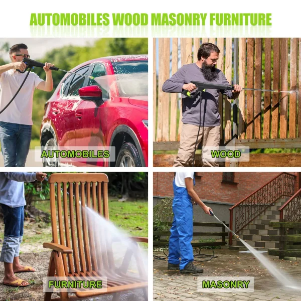 Electric Pressure Washer, 4200PSI Max 2.6 GPM Power Washer, With 25FT Hose, Aluminum Alloy Telescopic Rod, 4 Quick Connect Nozzl - Image 5