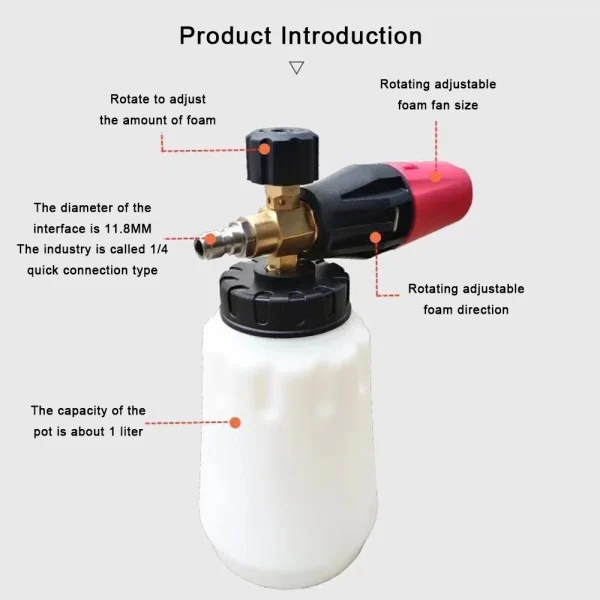 Ultimate Foam Cannon Kit - Applicators - High-Pressure Washer Gun with 5 Versatile Nozzle Tips 1/4 Quick Connector Quick Release - Image 3