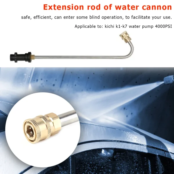 High Pressure Water Gun Extension Wand 4000 PSI 1/4 Quick Connect Jet Lance Spear Curved Head Rod for Karcher K2 K3 K4 K5 K6 K7 - Image 5